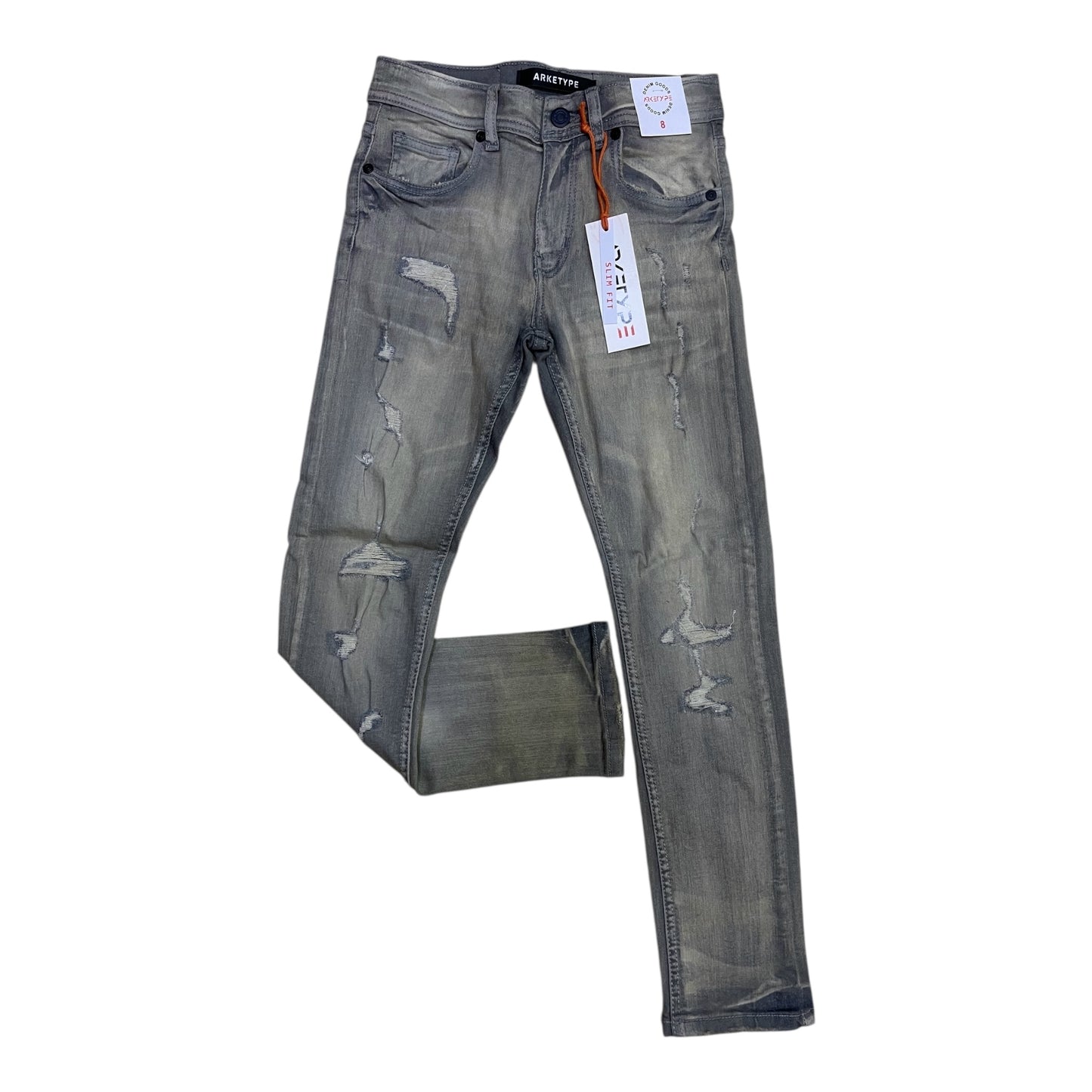 P556K - Boy's/Kids True Rip & Repair Slim-Fit Stretch Jeans