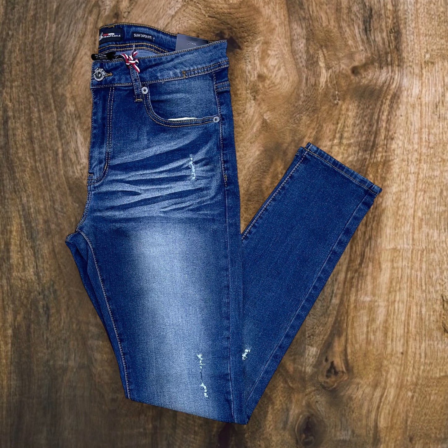 SF3610 - Ripped Denim Slim-Fit Stretch Jeans