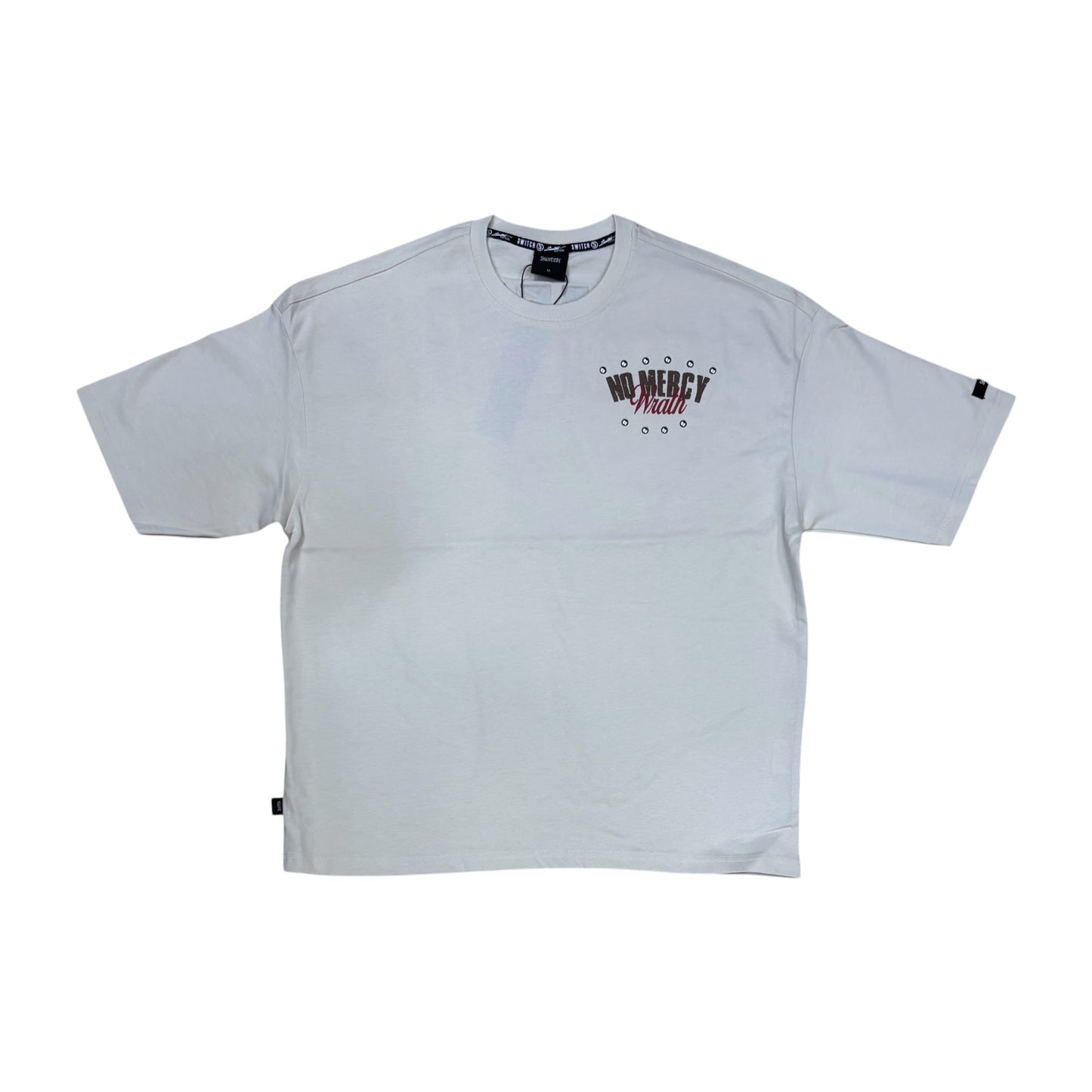 WH-SM6101 - No Mercy with Studs Boxy Graphic T-Shirt