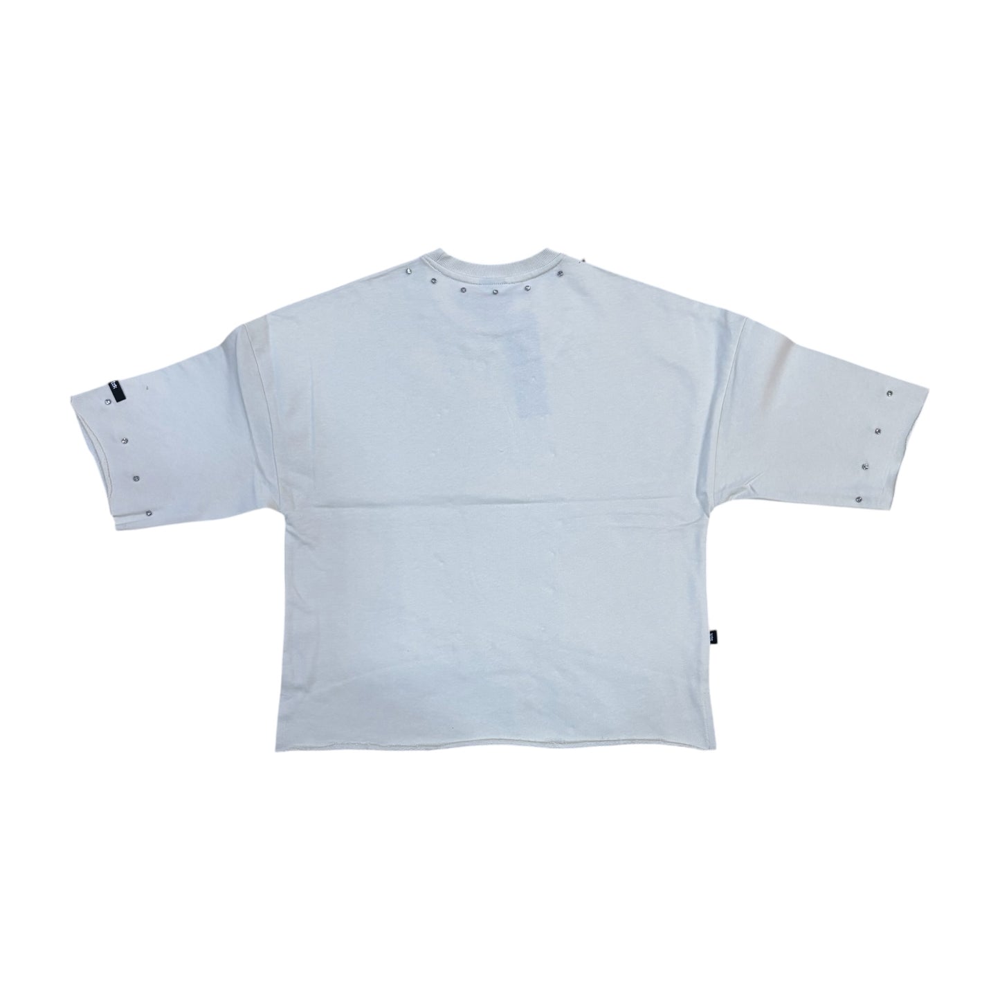 WH-SW6155 - Saint with Studs Cropped Top Graphic T-Shirt