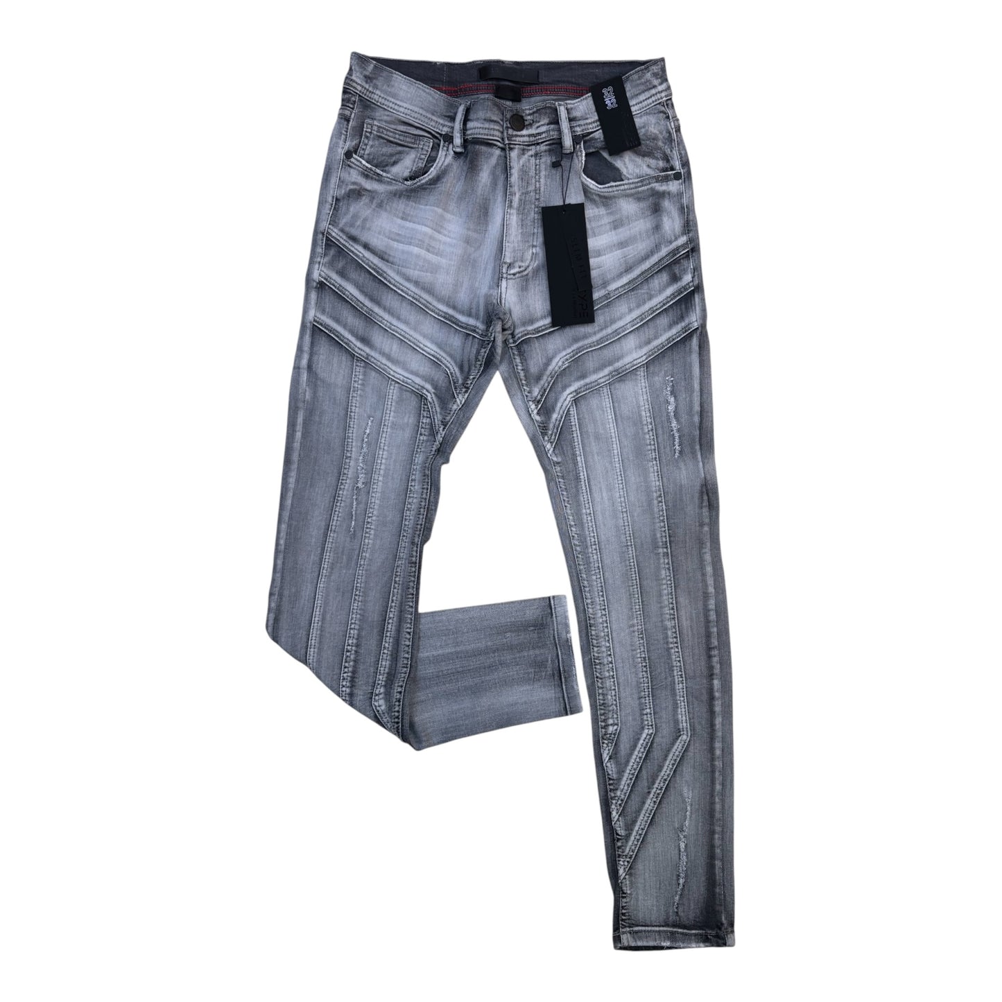 P616 - Parallel Panel Style Slim-Fit Stretch Jeans