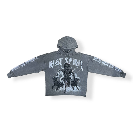 RK5481747 - RIOT SPIRIT ENZYMEWASH Cropped Fleece Hoodie