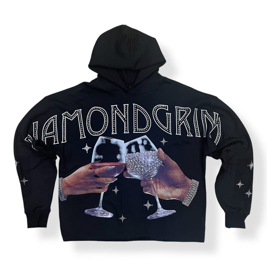 RK5481833 - DIAMOND GRIND Cropped Fleece Hoodie