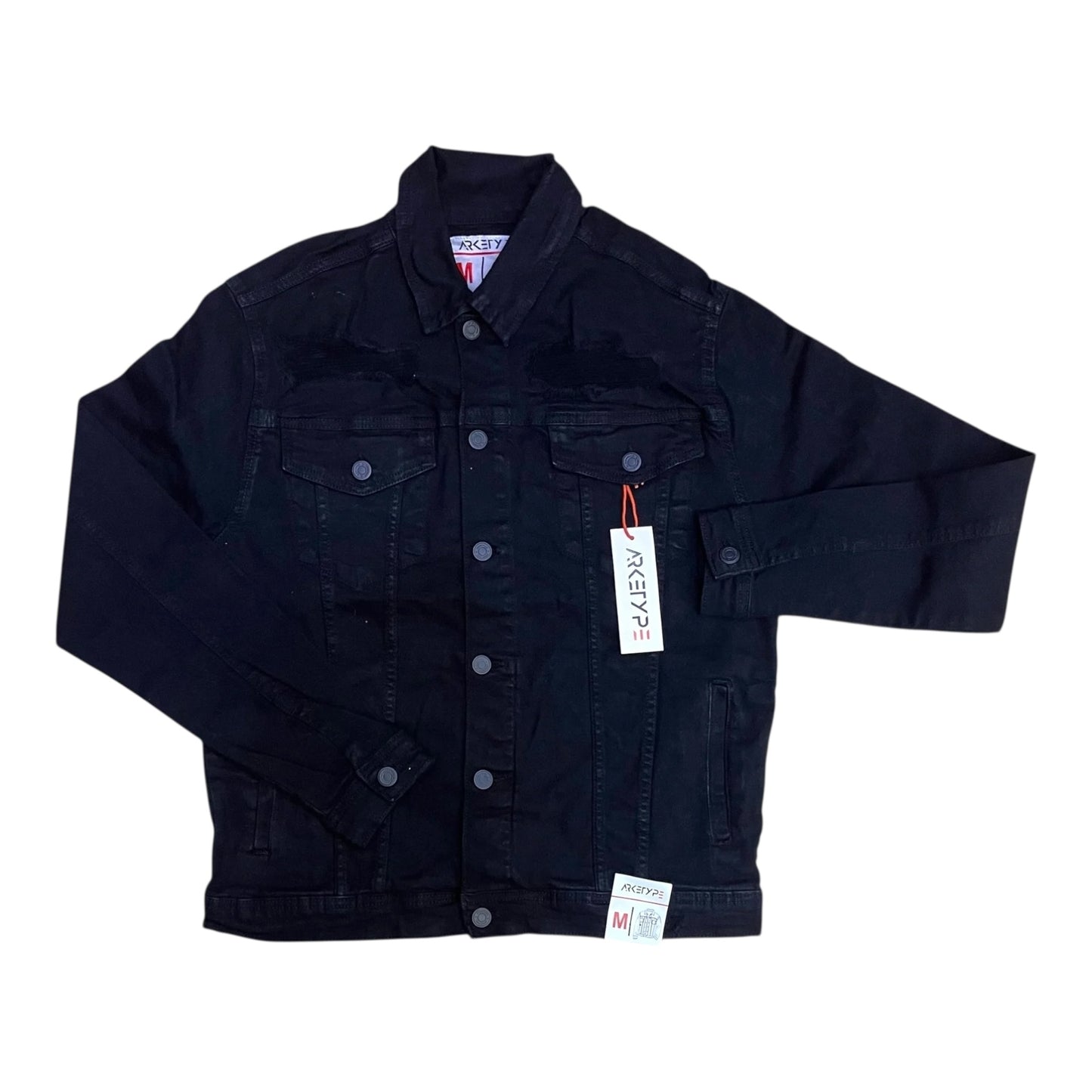 J540N - Double Whisker Rip n Repair Denim Stretch Jacket