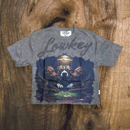 T1346 - Lowkey with Rhinestones Cropped Top T-Shirt