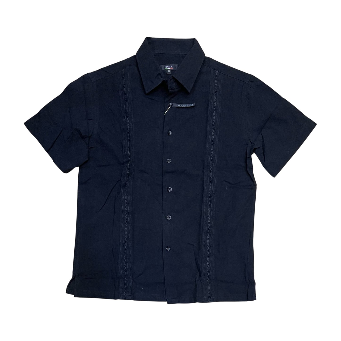 RS2260 - Guayabera Style Modern Fit Short Sleeve Button Down Shirt