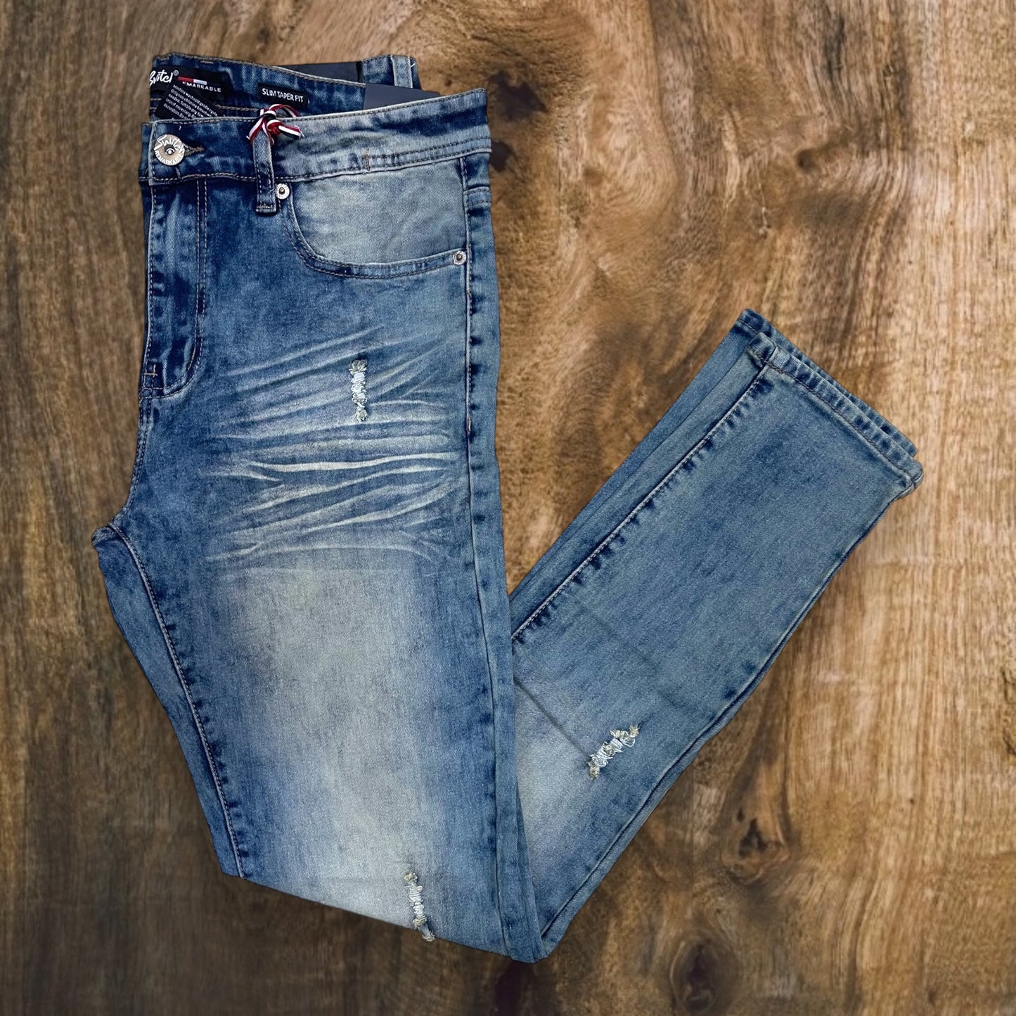 SF3610 - Ripped Denim Slim-Fit Stretch Jeans