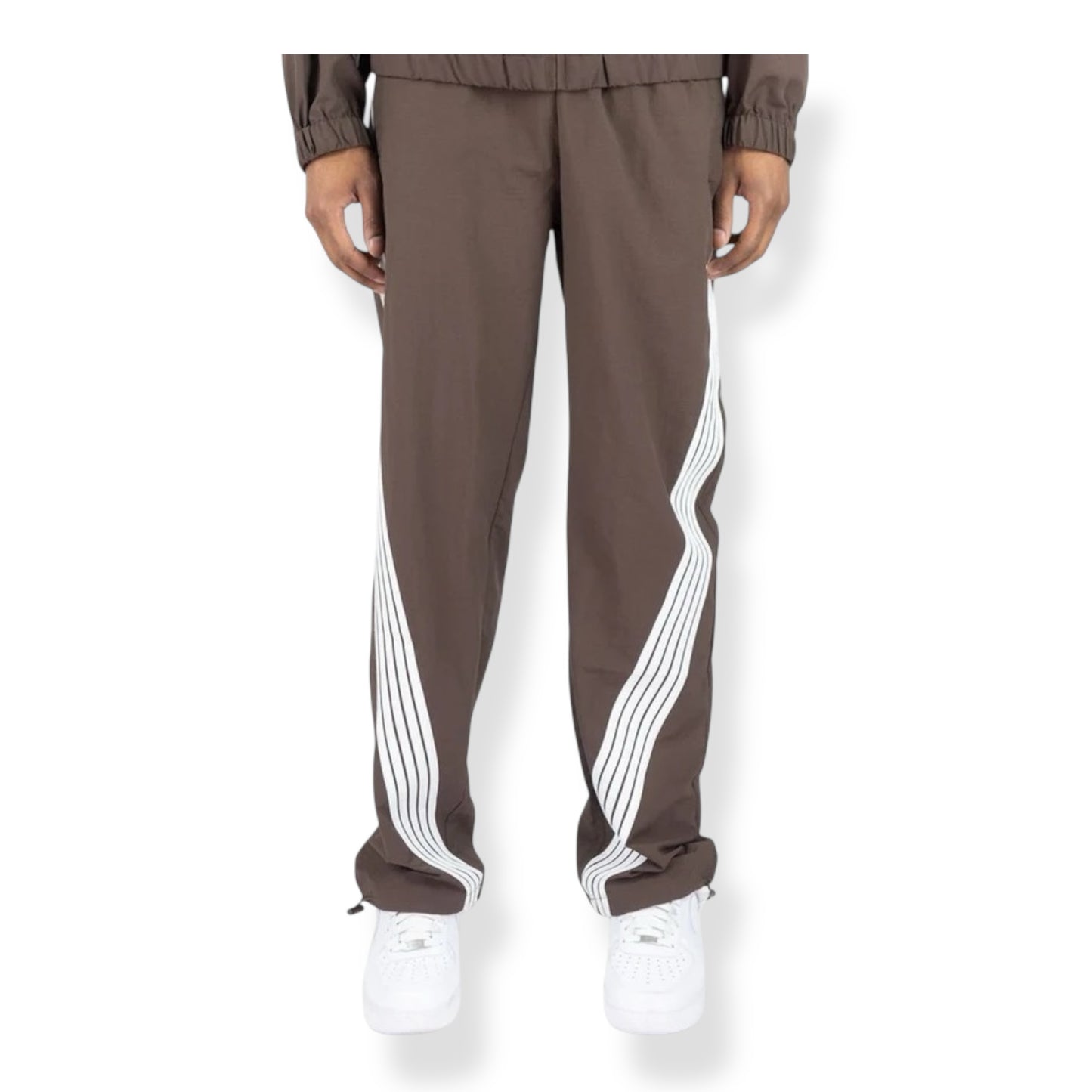 100-490- Bent Stripes Nylon Straight-Fit Pants