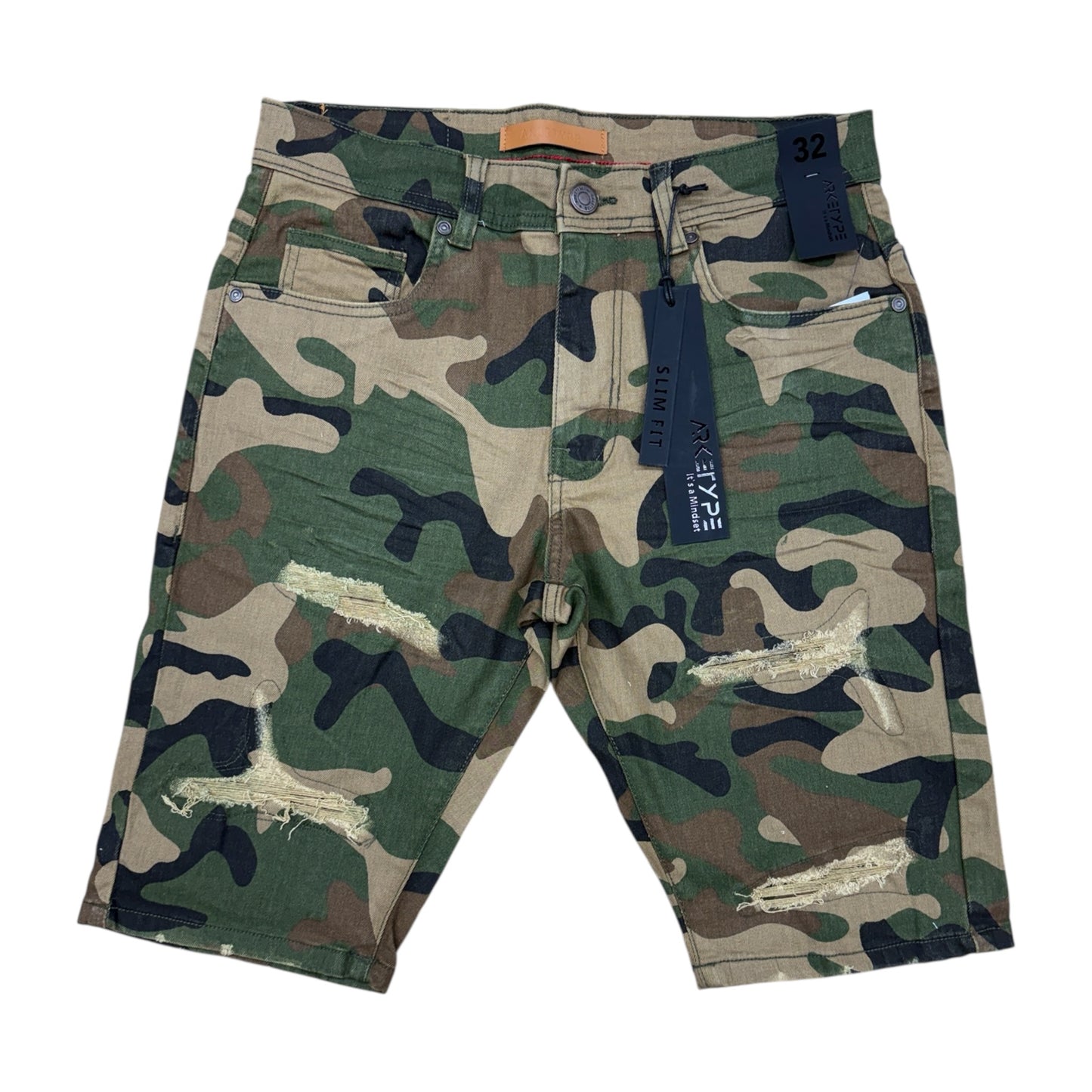 WH-SC02 - Core Twill Ripped Slim-Fit Stretch Shorts