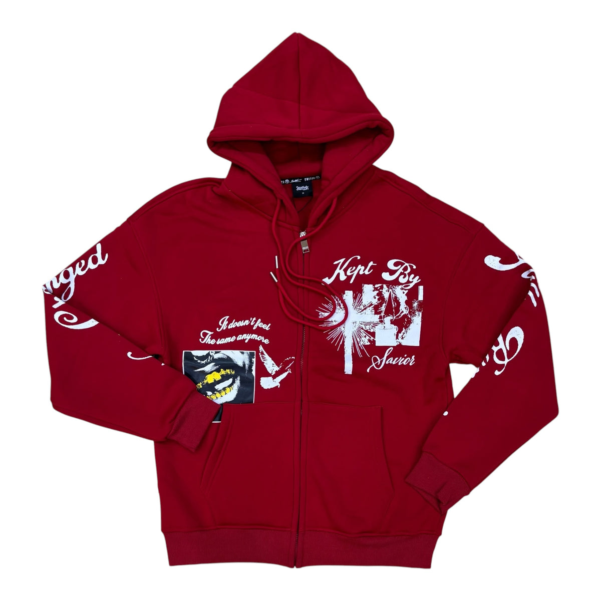 WH-SW6254 - Kept By Savior Zip Up Graphic Hoodie