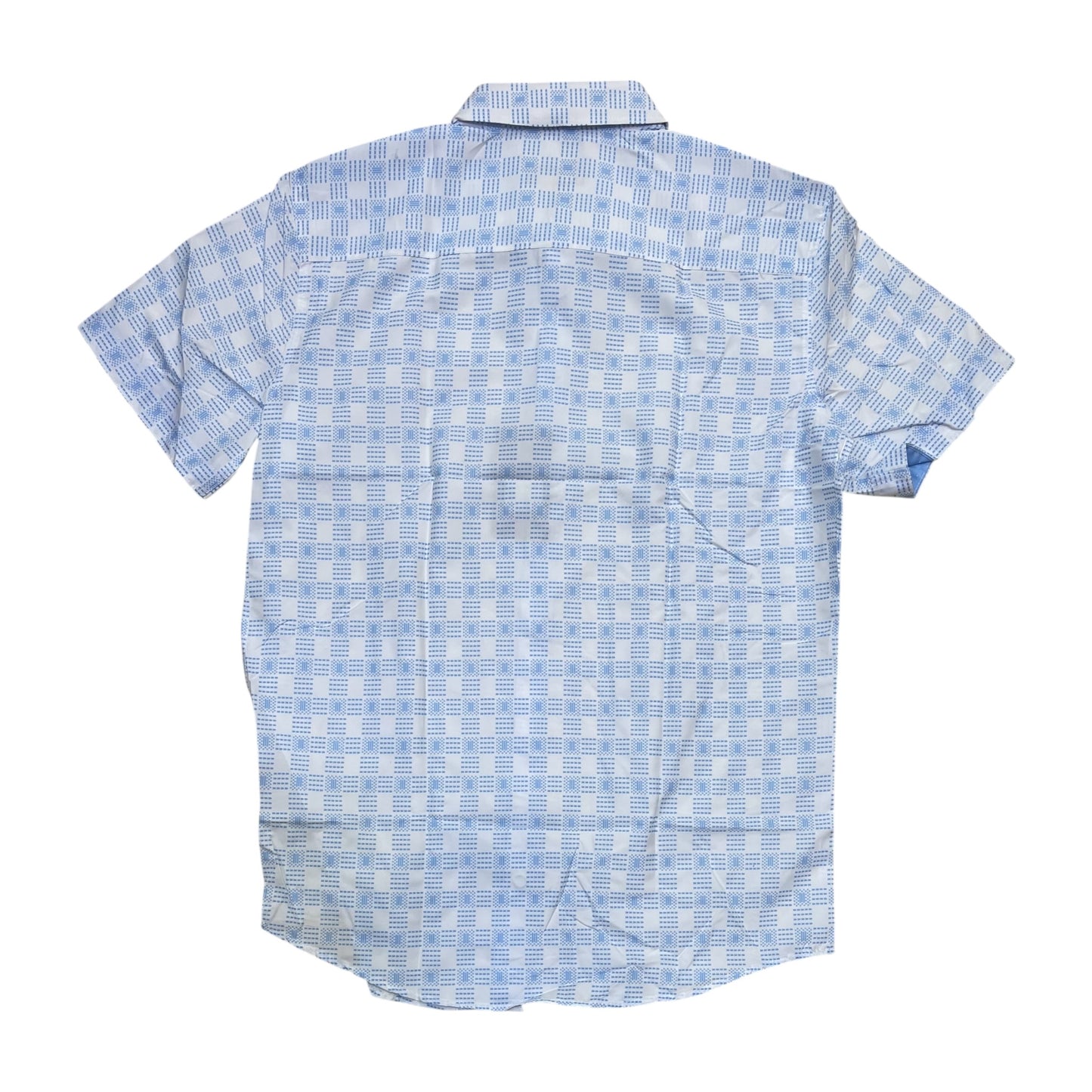 RS2239 - Monochromatic Patterned Modern Fit Short Sleeve Button Down Shirt