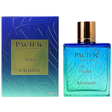 RAYHAAN Pacific Aura Eau De Parfum Spray, 3.4 Ounce EDP (Men)
