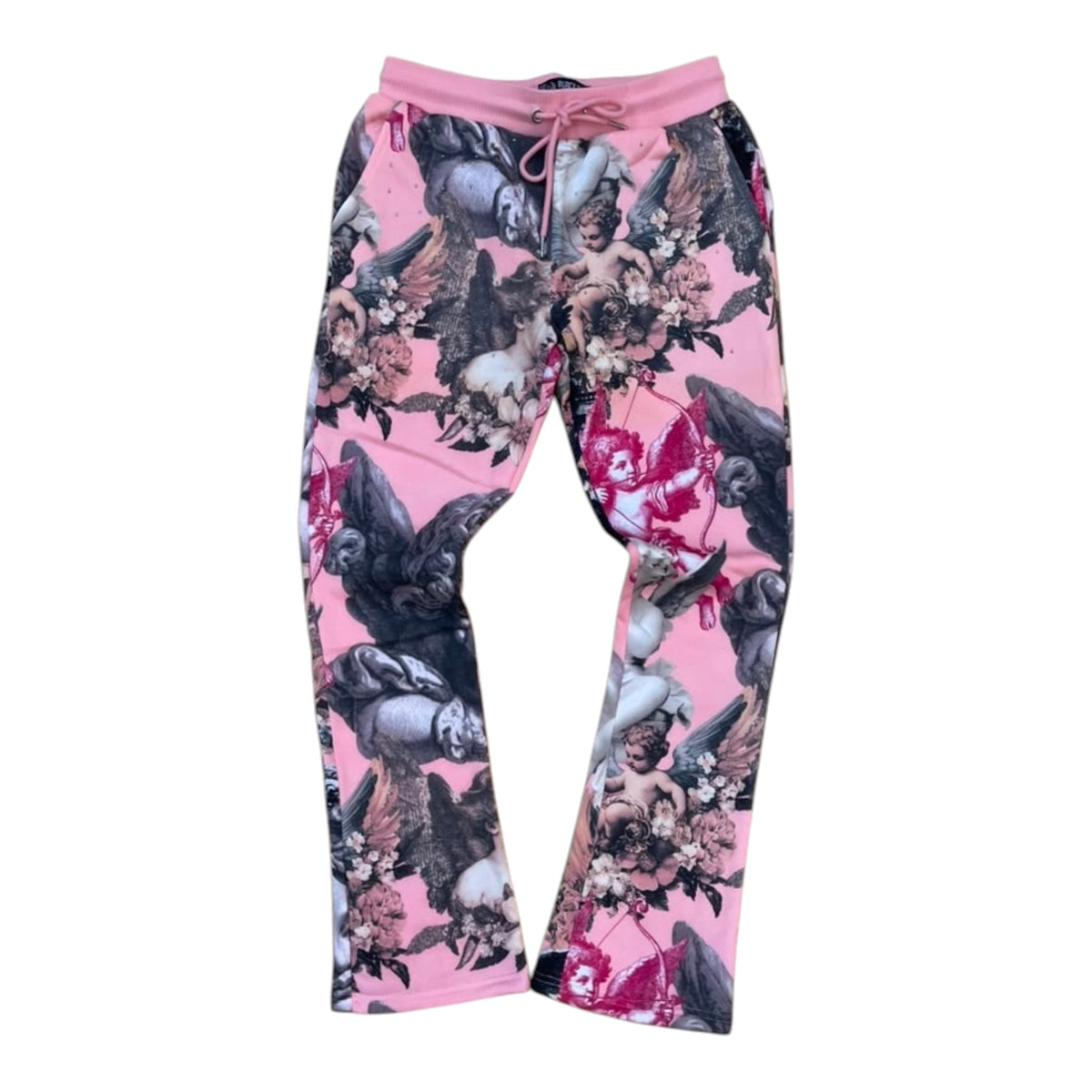 FB3615 - Angels Digital Print With Rhinestone Stacked Flared Pants
