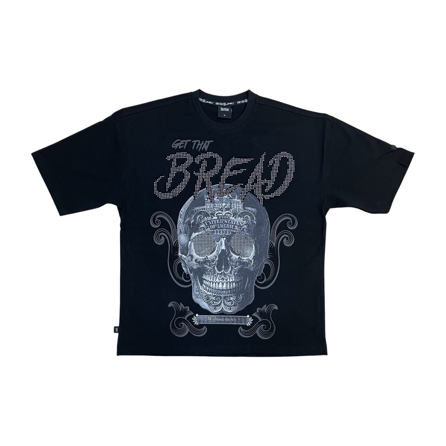 WH-SM6109 - Bread with Rhinestone Graphic T-Shirt