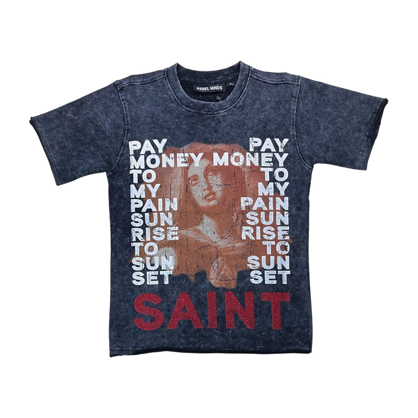 612-11101 - Boy's/Kid's Saint Stay Real Rhinestone Graphic T-Shirt