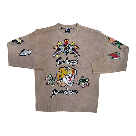 SF3276 - I Aveugle Par Amour Crewneck Sweater with Embroidery