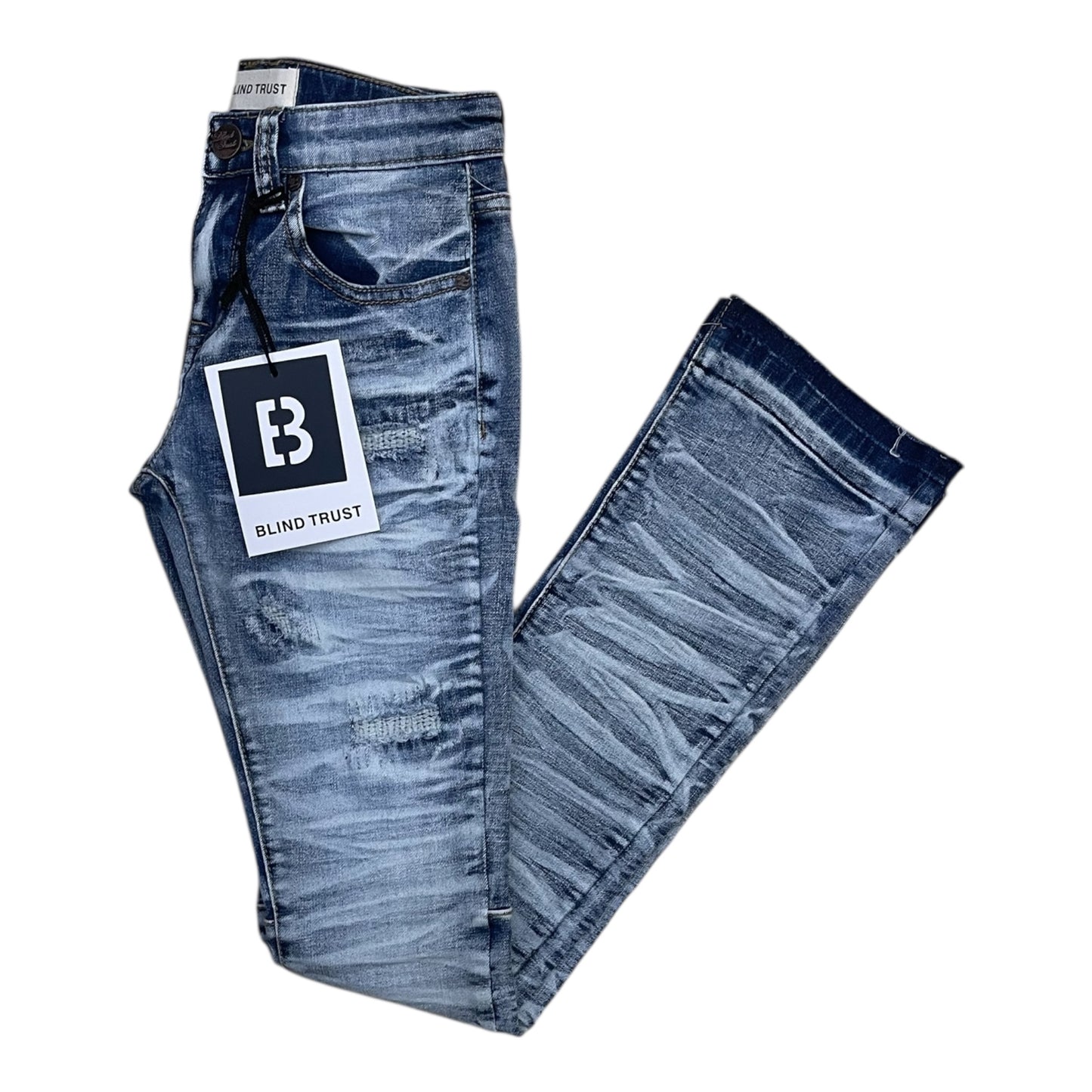 BTP25271K - Boy's/Kid's Rip & Repair Stacked Flare Jeans