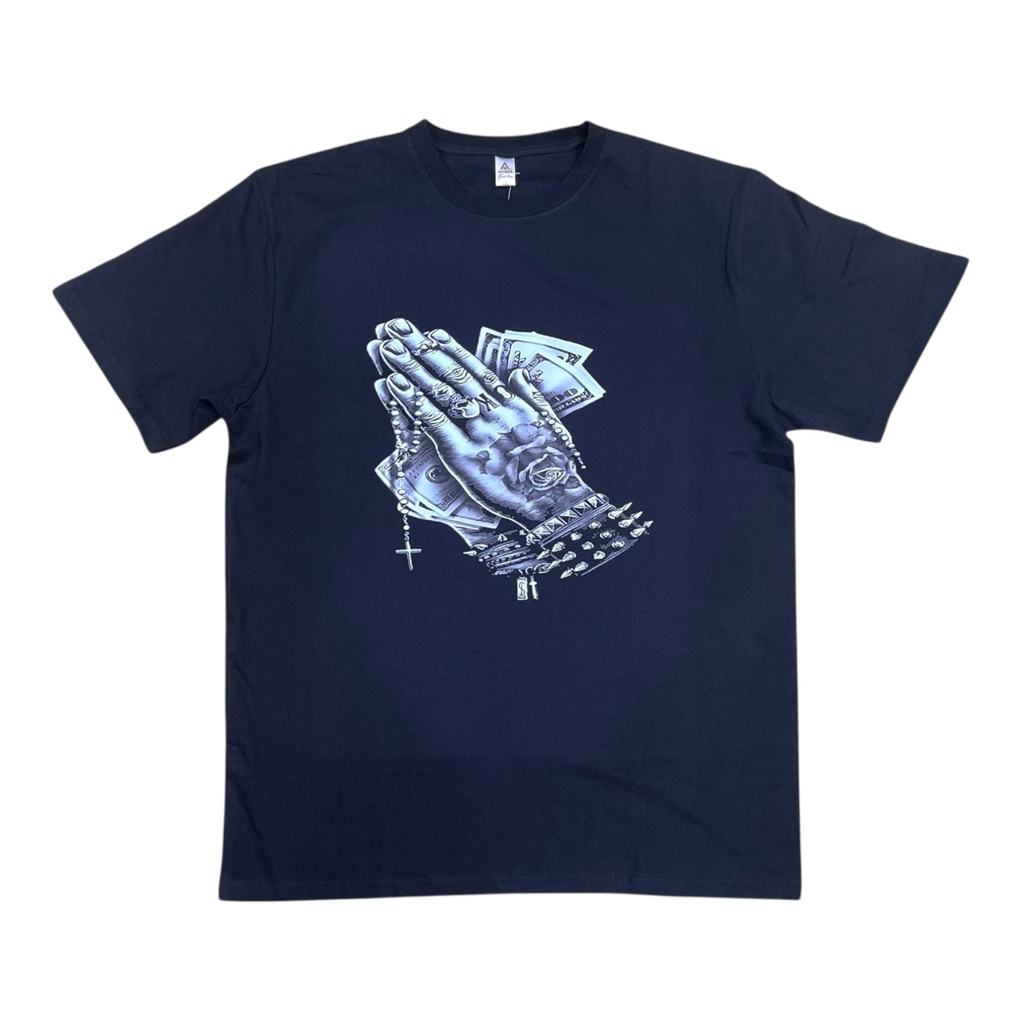 JC020425 - Praying Hand With Heavy Money Regular-Fit Graphic T-Shirt