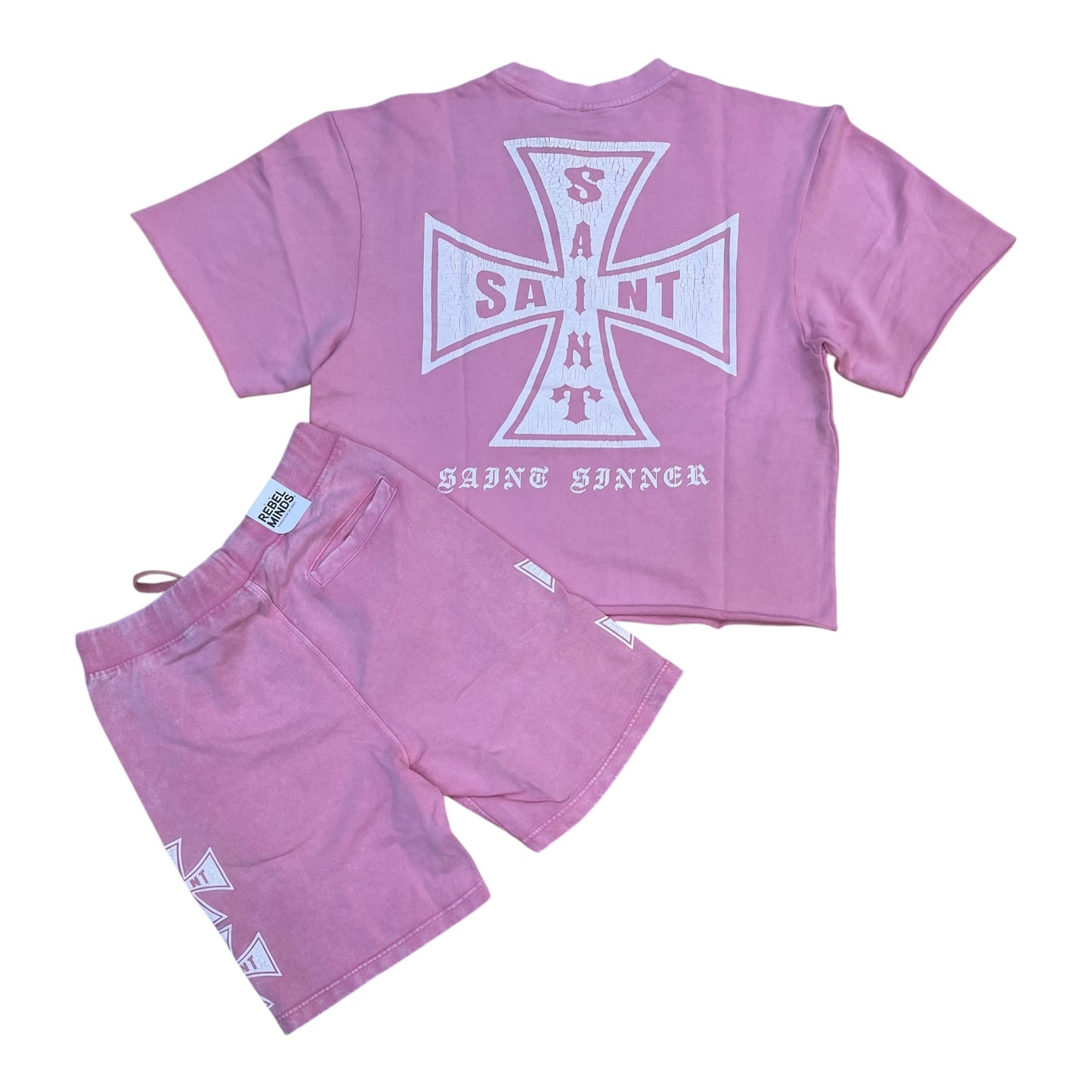610-11164 - Saint Cross Cropped Shirt, Shorts SET