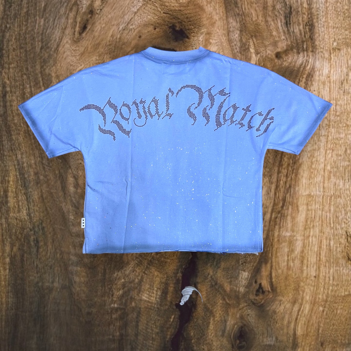 T1390 - Royal Match with Rhinestones Cropped Top T-Shirt