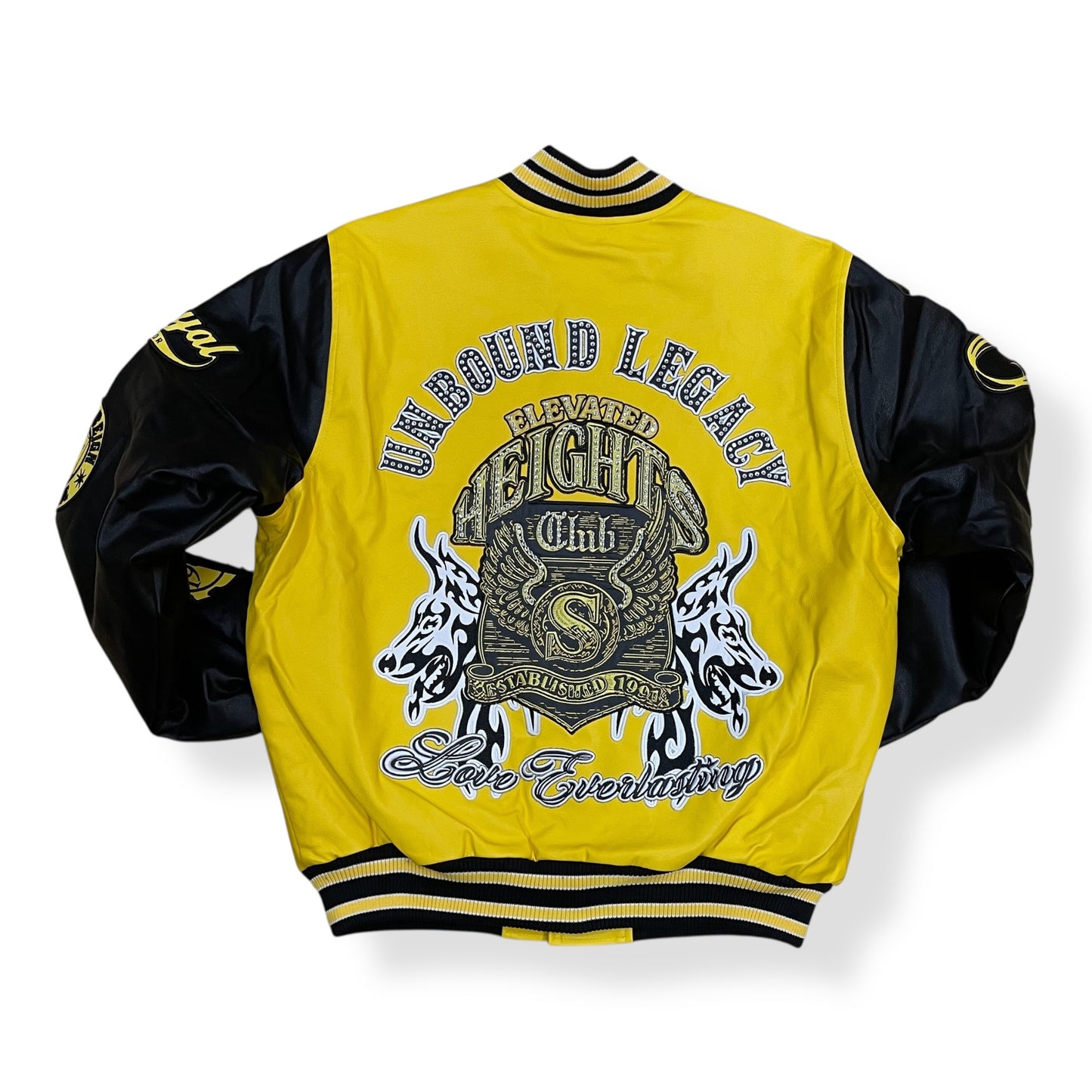 OH25699 - Unbound Legacy Elevated Heights PU with Rhinestone Varsity Jacket
