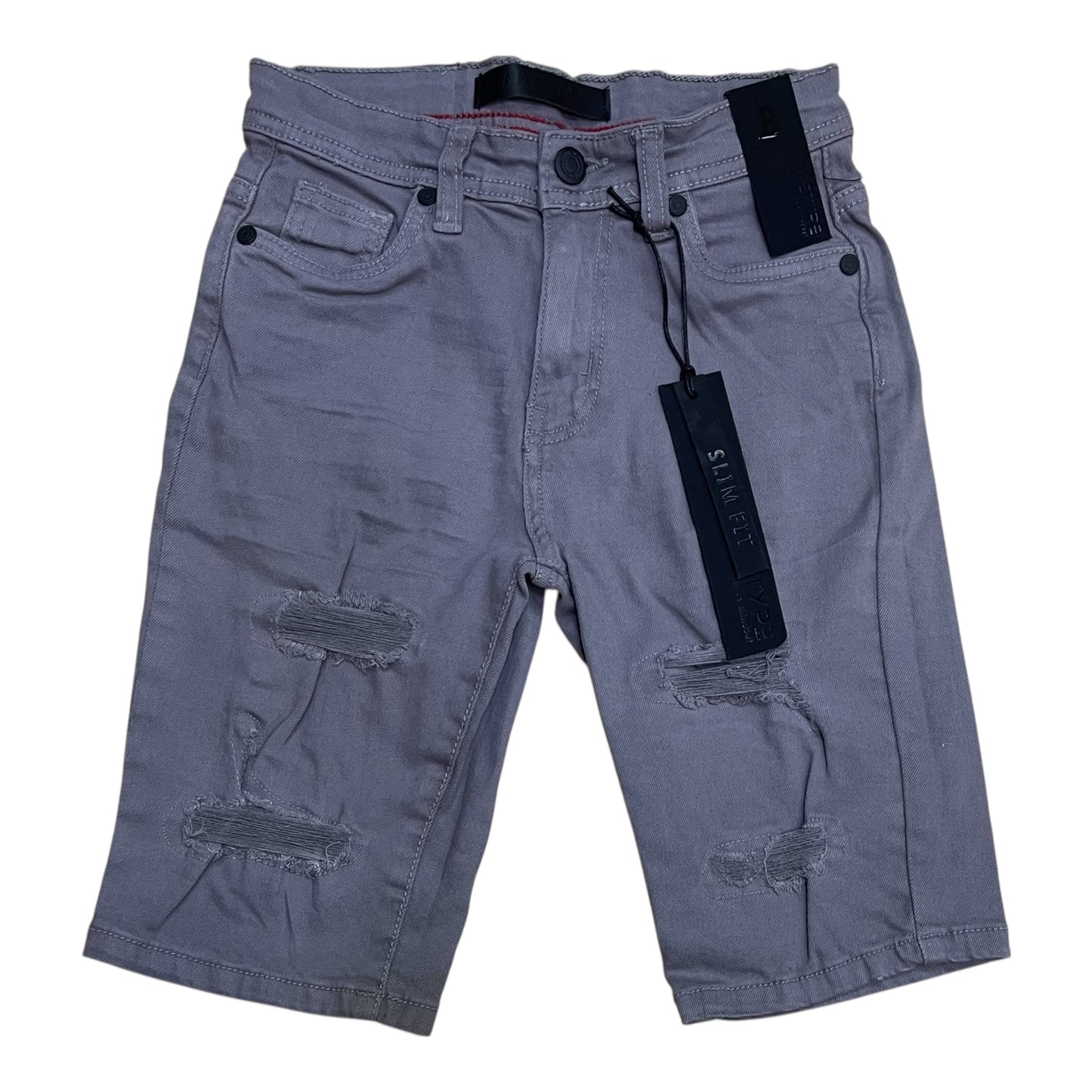 SC02K - Boys/Kids Core Twill Ripped Slim-Fit Stretch Shorts