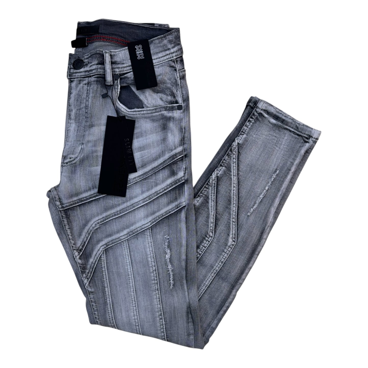 P616 - Parallel Panel Style Slim-Fit Stretch Jeans