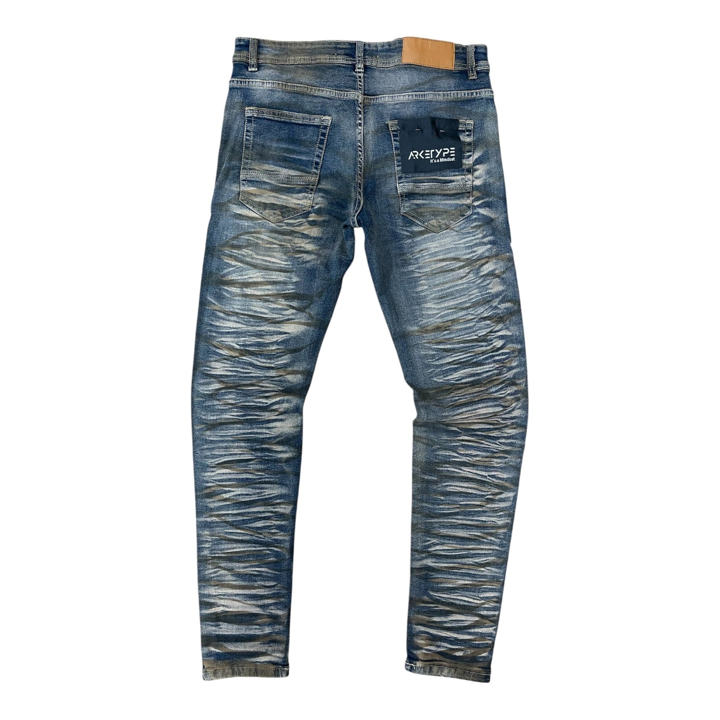 WH-P622 - Crinkle Ripped Slim-Fit Stretch Jeans