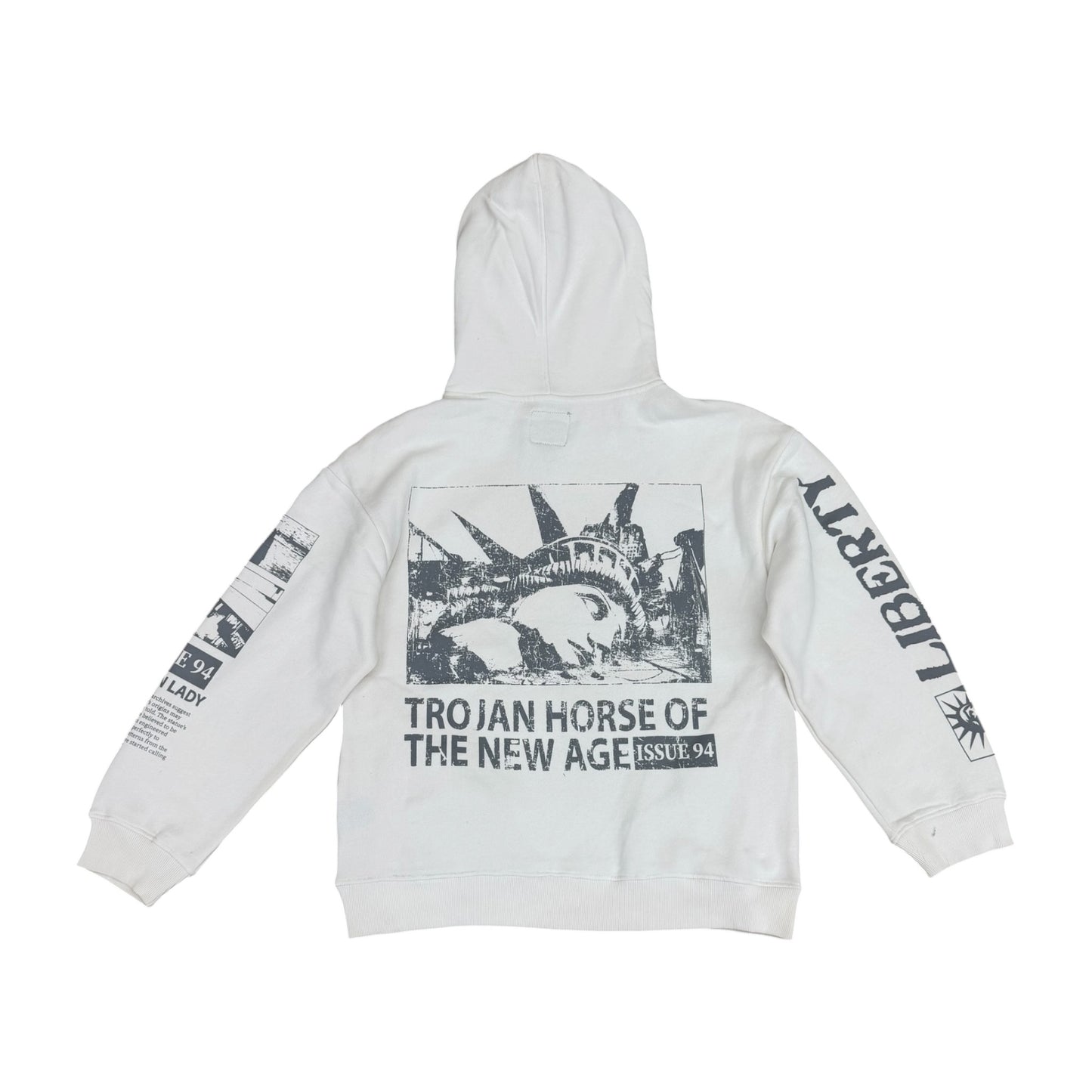 WH-F2661 - Liberty Lies Washed Graphic Pullover Fleece Hoodie
