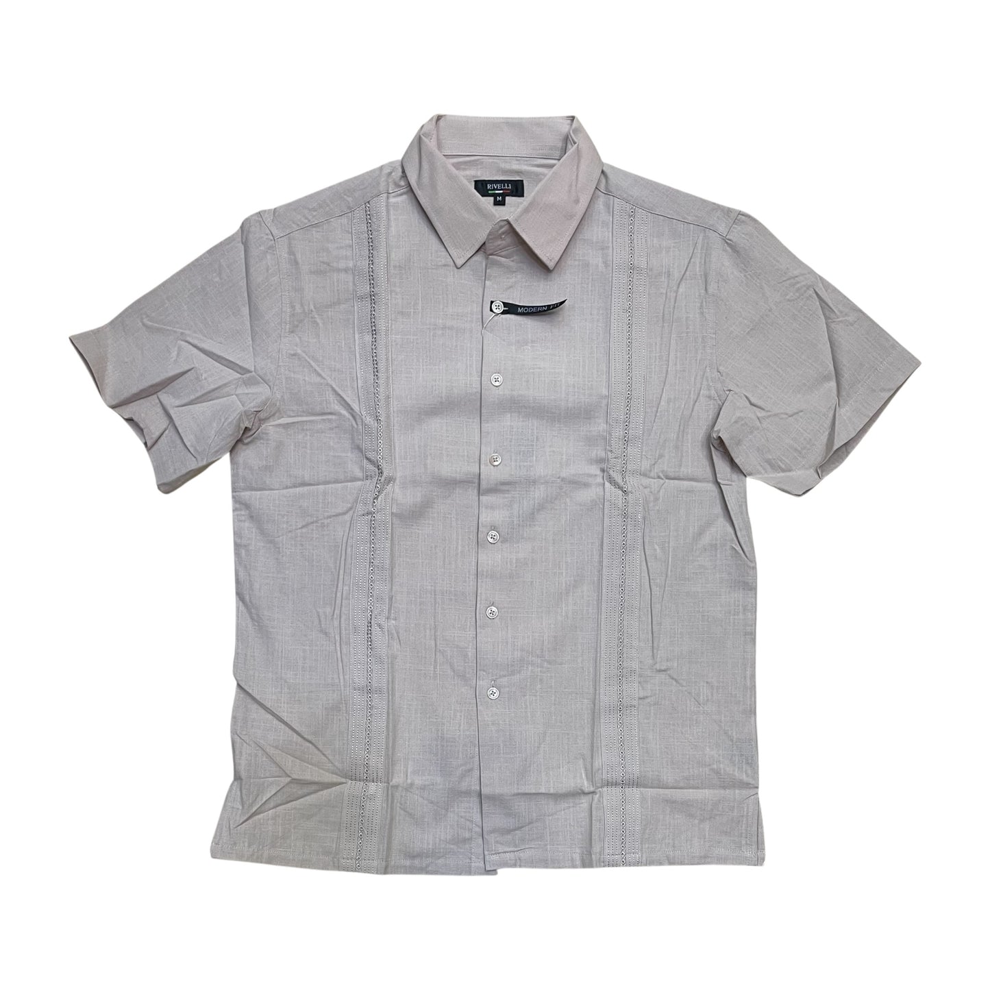 RS2260 - Guayabera Style Modern Fit Short Sleeve Button Down Shirt