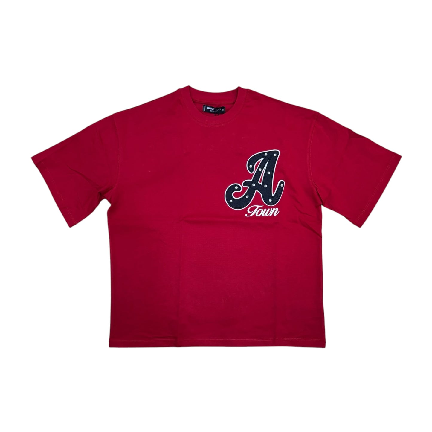 WH-RK1482066 - Atlanta with Rhinestones n Studs Boxy Graphic T-Shirt