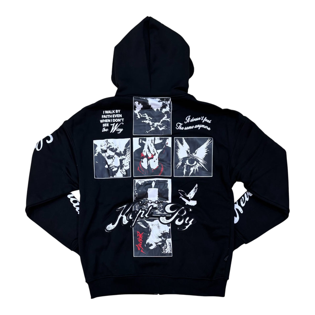 WH-SW6254 - Kept By Savior Zip Up Graphic Hoodie