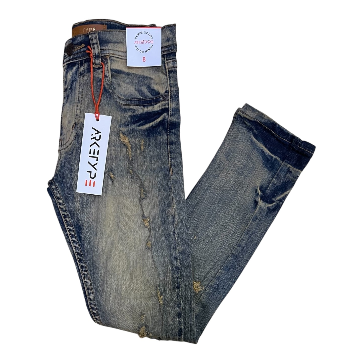 P556K - Boy's/Kids True Rip & Repair Slim-Fit Stretch Jeans
