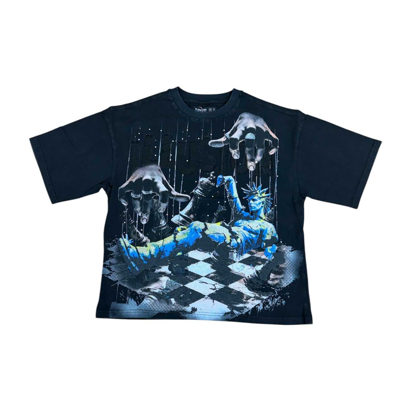 WH-T2685 - Illusion Relaxed Fit Boxy Graphic T-Shirt