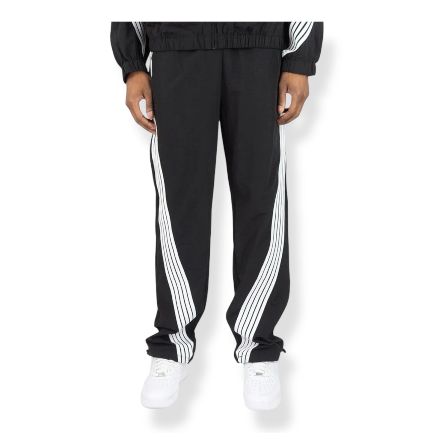 100-490- Bent Stripes Nylon Straight-Fit Pants