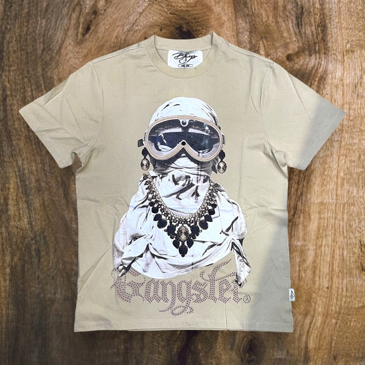 T1115 - Gangster Oversized T-Shirt (Sand)