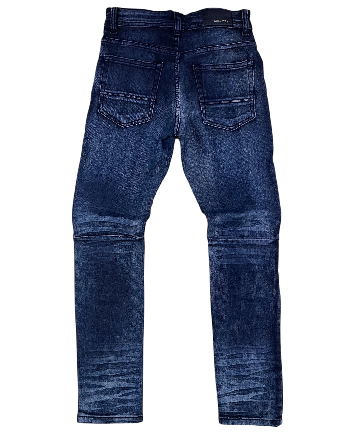 P478K - Boy's/Kids Double Whisker Rip n Repair Slim-Fit Stretch Jeans