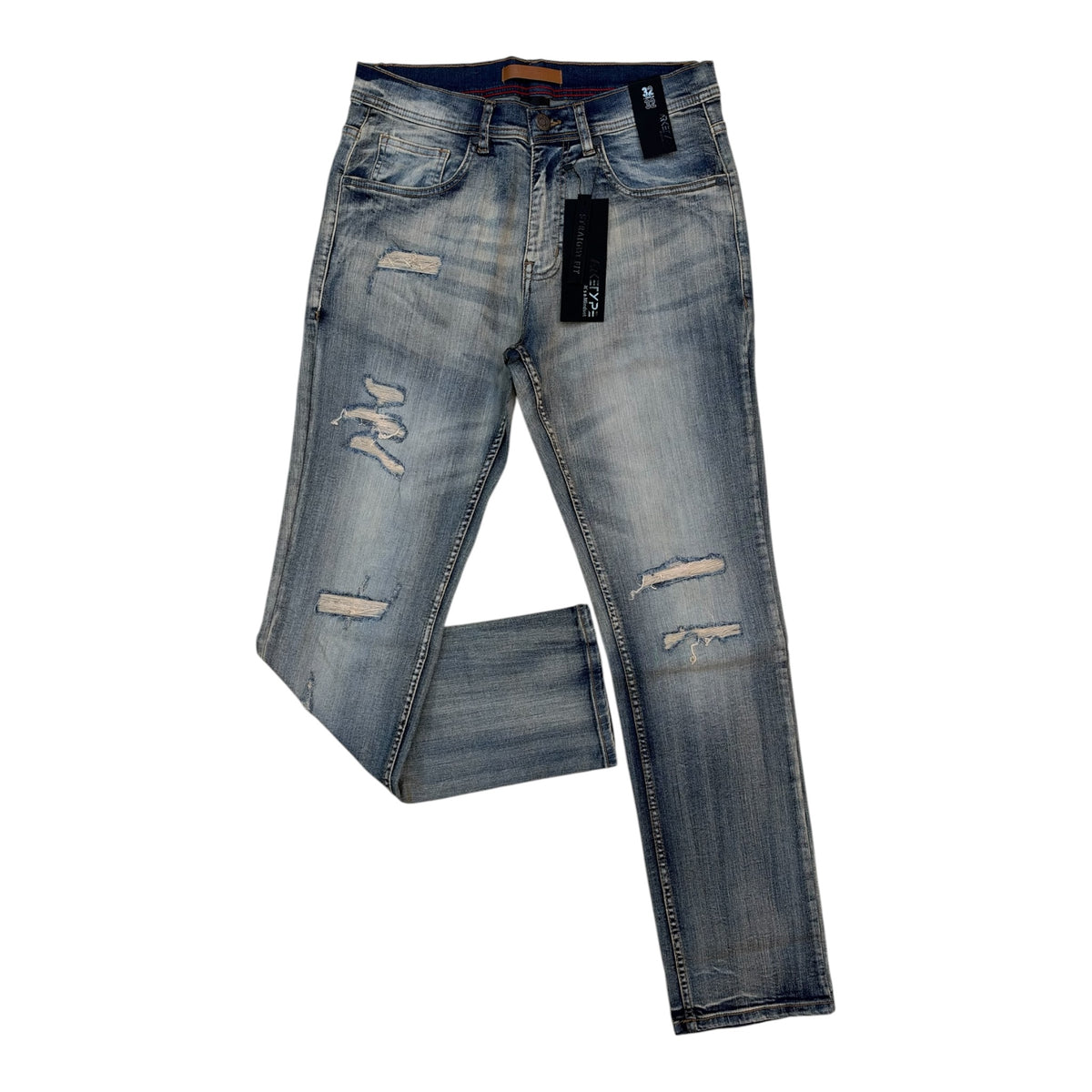 WH-P629 - Dallas Ripped Straight Fit Stretch Jeans