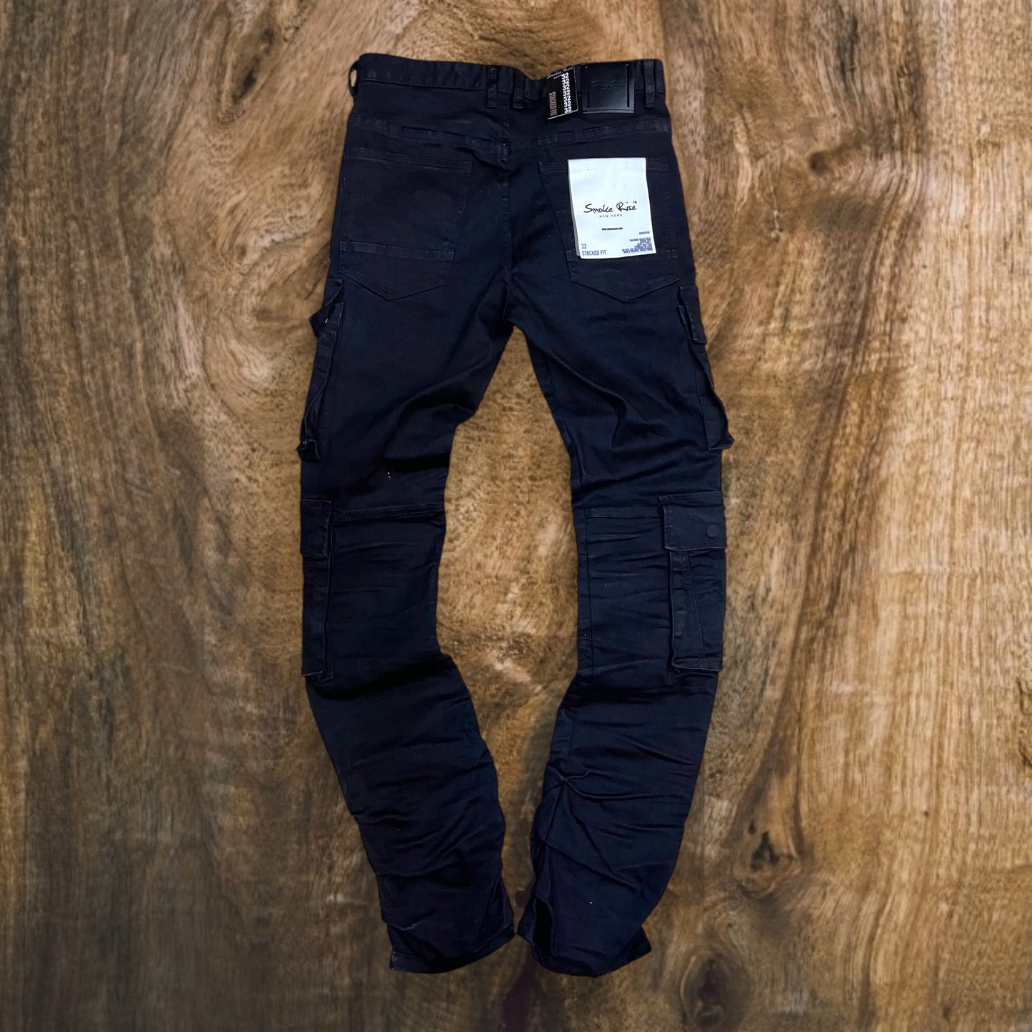 JP25143 - Premium Cargo Pocket Fashion Stacked Flare Jeans