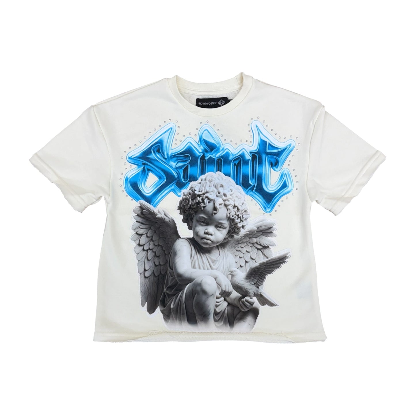 WH-FD2643K - Boy's/Kid's Saint Heavens Guardian with Studs French Terry Cropped Top