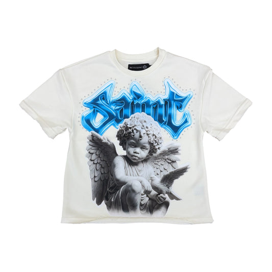 WH-FD2643K - Boy's/Kid's Saint Heavens Guardian with Studs French Terry Cropped Top
