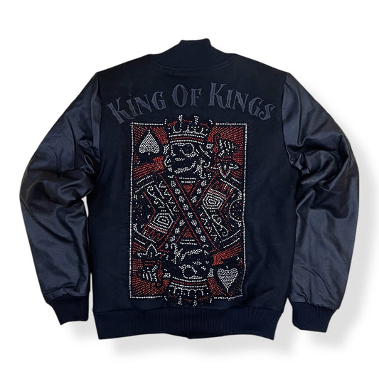 DF5508 - King of Kings Wool Body/Direct Embo & Rhinestone Varsity Jacket
