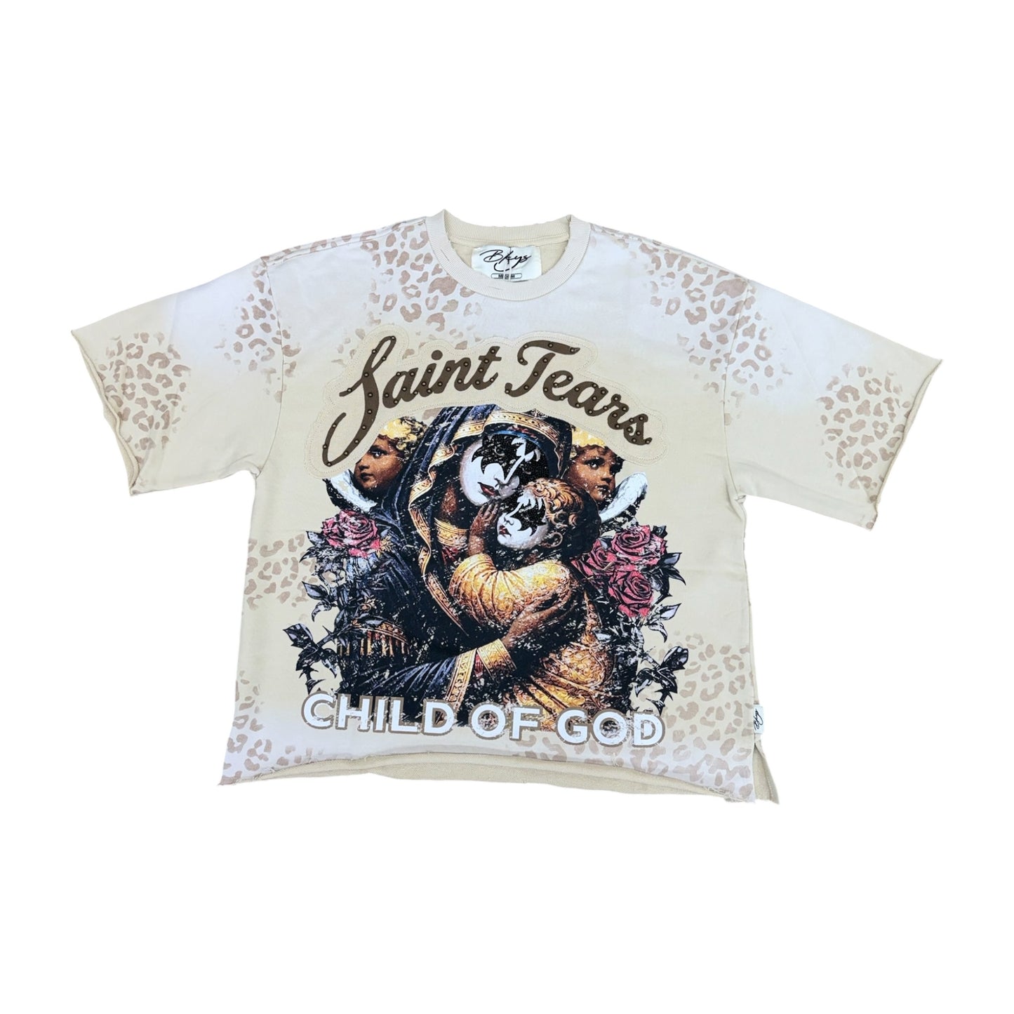 WH-T1625 - Saint Graphic with Studs Crop T-Shirt
