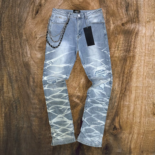 PMJ21F25-119 - Riviera F&B Rhinestone Stacked Flare Jeans