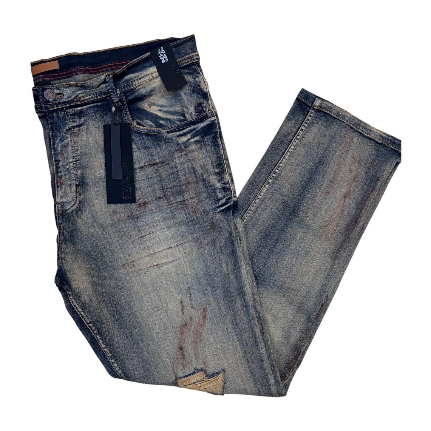 WH-P611X - Big Men's Revival Ripped Slim-Fit Stretch Jeans