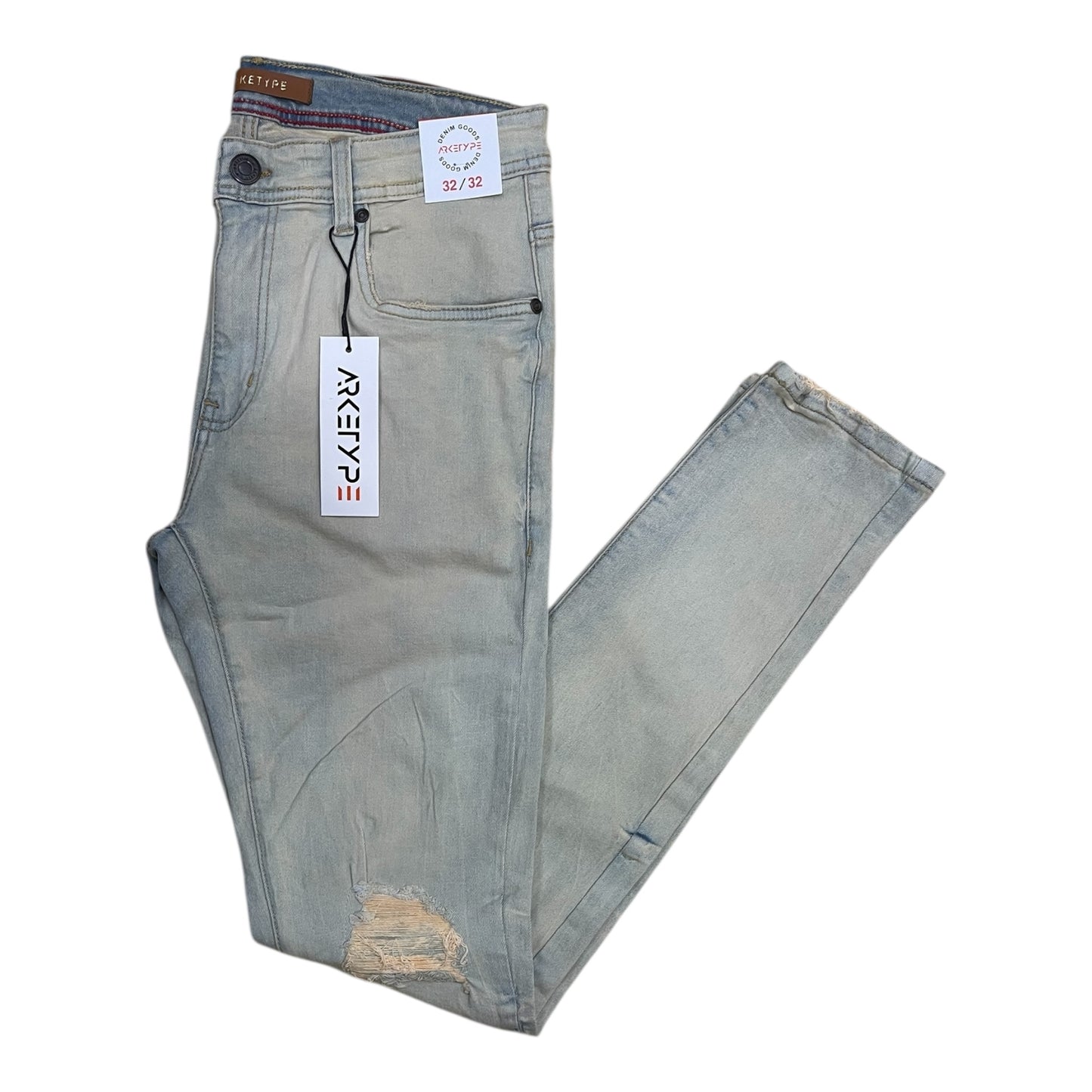 P567 - Jersey Ripped Skinny-Fit Stretch Jeans