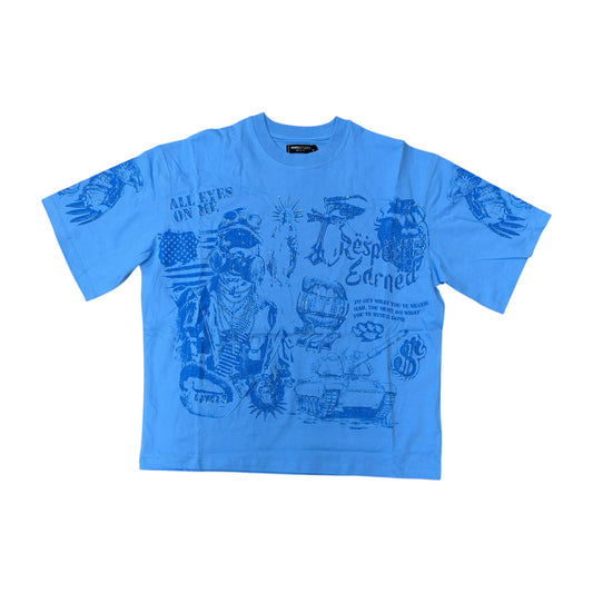 WH-RK1482191 - Respect with Rhinestones Boxy Graphic T-Shirt
