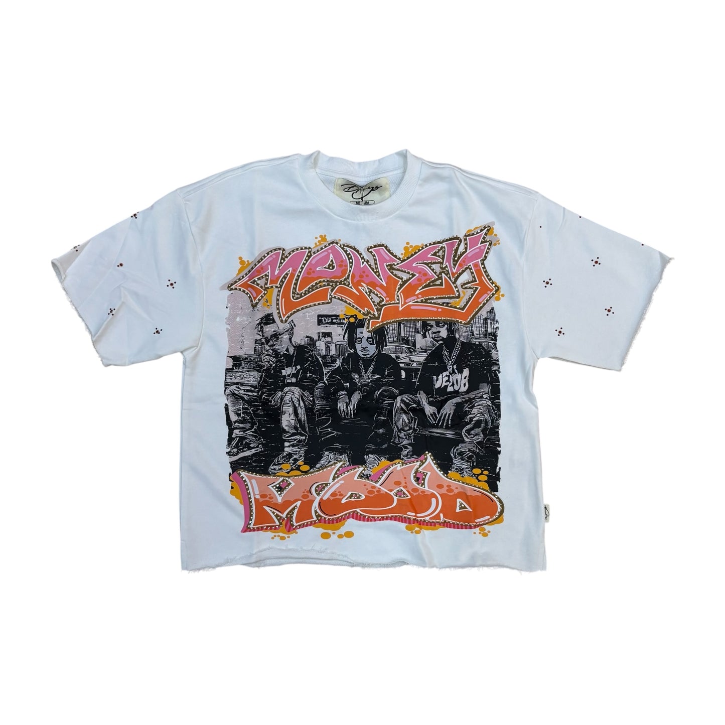 WH-T1512 - Money Mood with Rhinestones Cropped Top T-Shirt