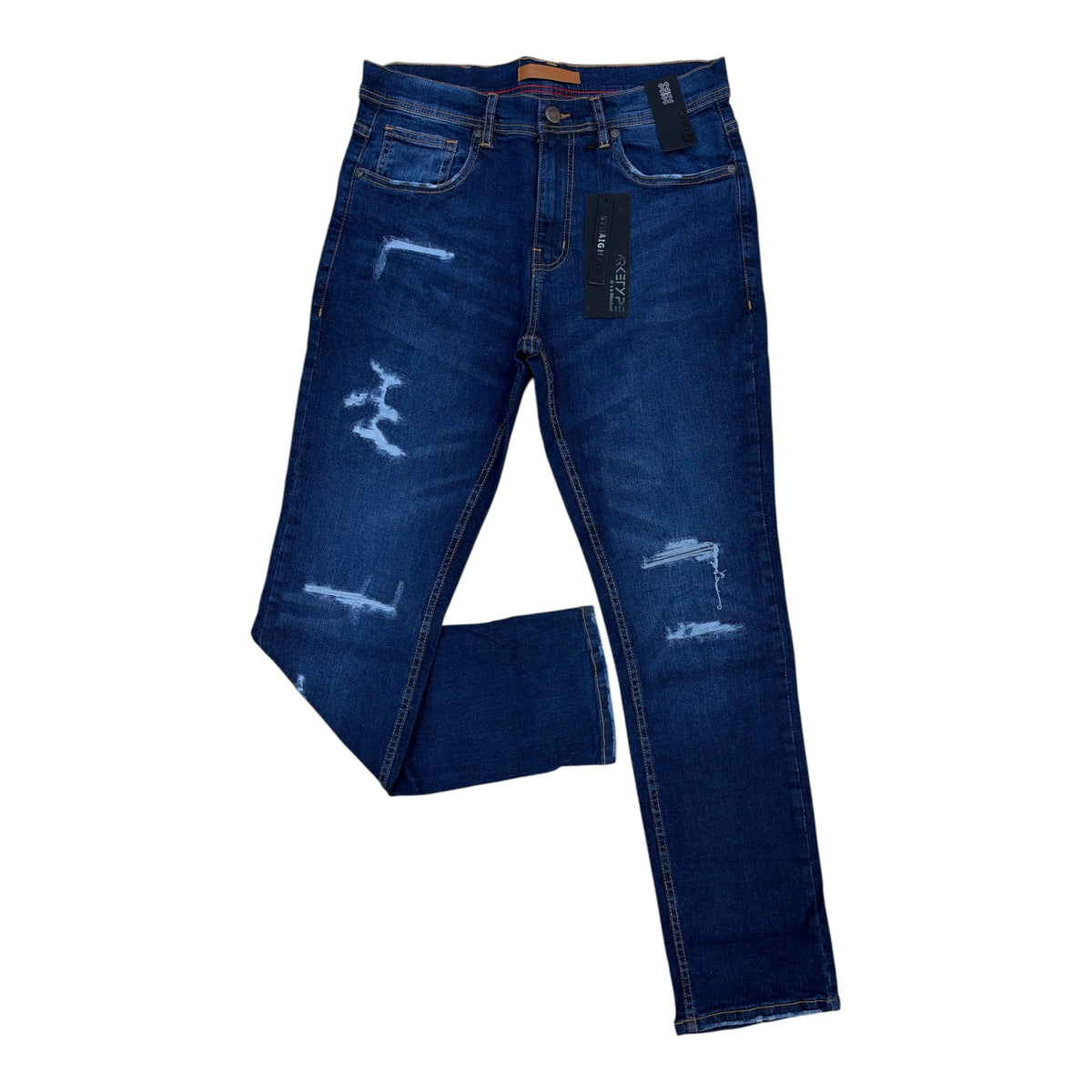 WH-P629 - Dallas Ripped Straight Fit Stretch Jeans