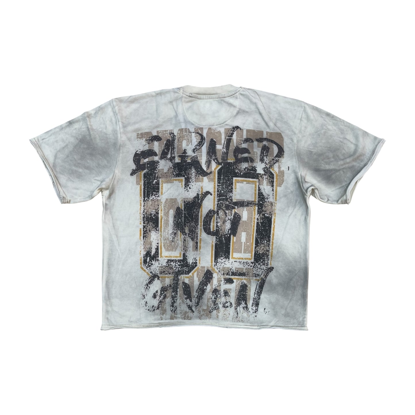 WH-3163-118 - Fairplay Digital with Rhinestones Terry Cropped Graphic T-Shirt